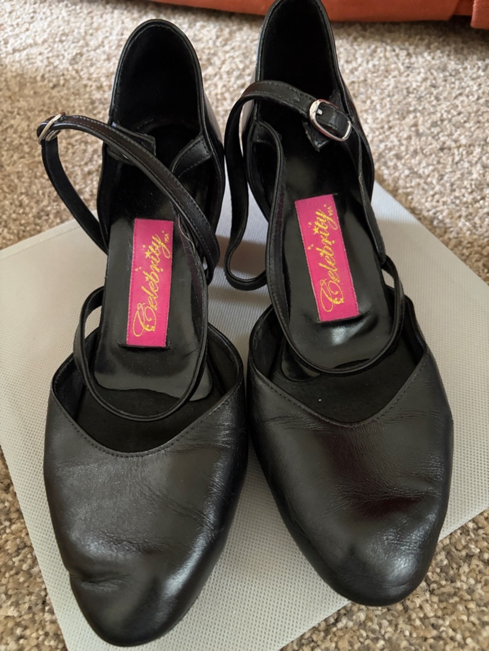 Celebrity Black Mary Jane Ballroom Dance Pumps.